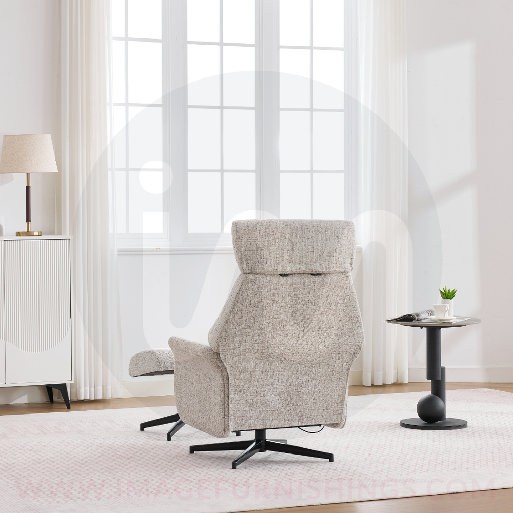 Mira Swivel Chair and Footstool - Beige - Default - HF-A0776-1_002