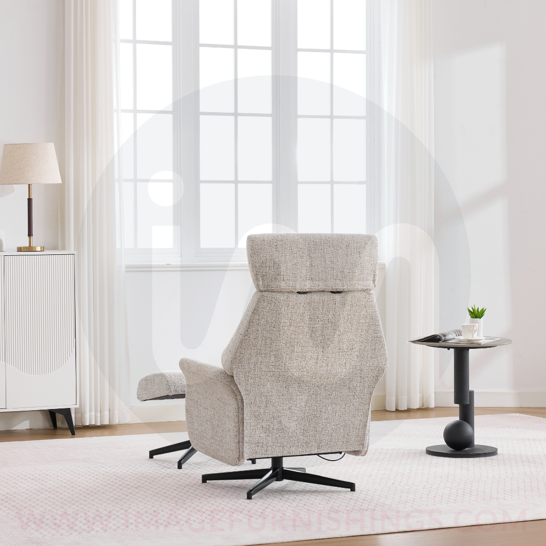 Mira Swivel Chair and Footstool - Beige - Default - HF-A0776-1_002