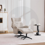 Mira Swivel Chair and Footstool - Oatmeal - Default - HF-A0776-1