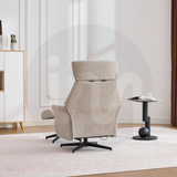 Mira Swivel Chair and Footstool - Oatmeal - Default - HF-A0776-1