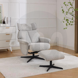 Reagan Swivel Leisure Chair w/ Footstool (Black base) - Pearl Grey - Default - MC605-1_002