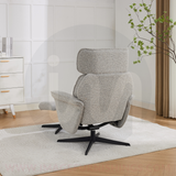 Reagan Swivel Leisure Chair w/ Footstool (Black base) - Pearl Grey - Default - MC605-1_002