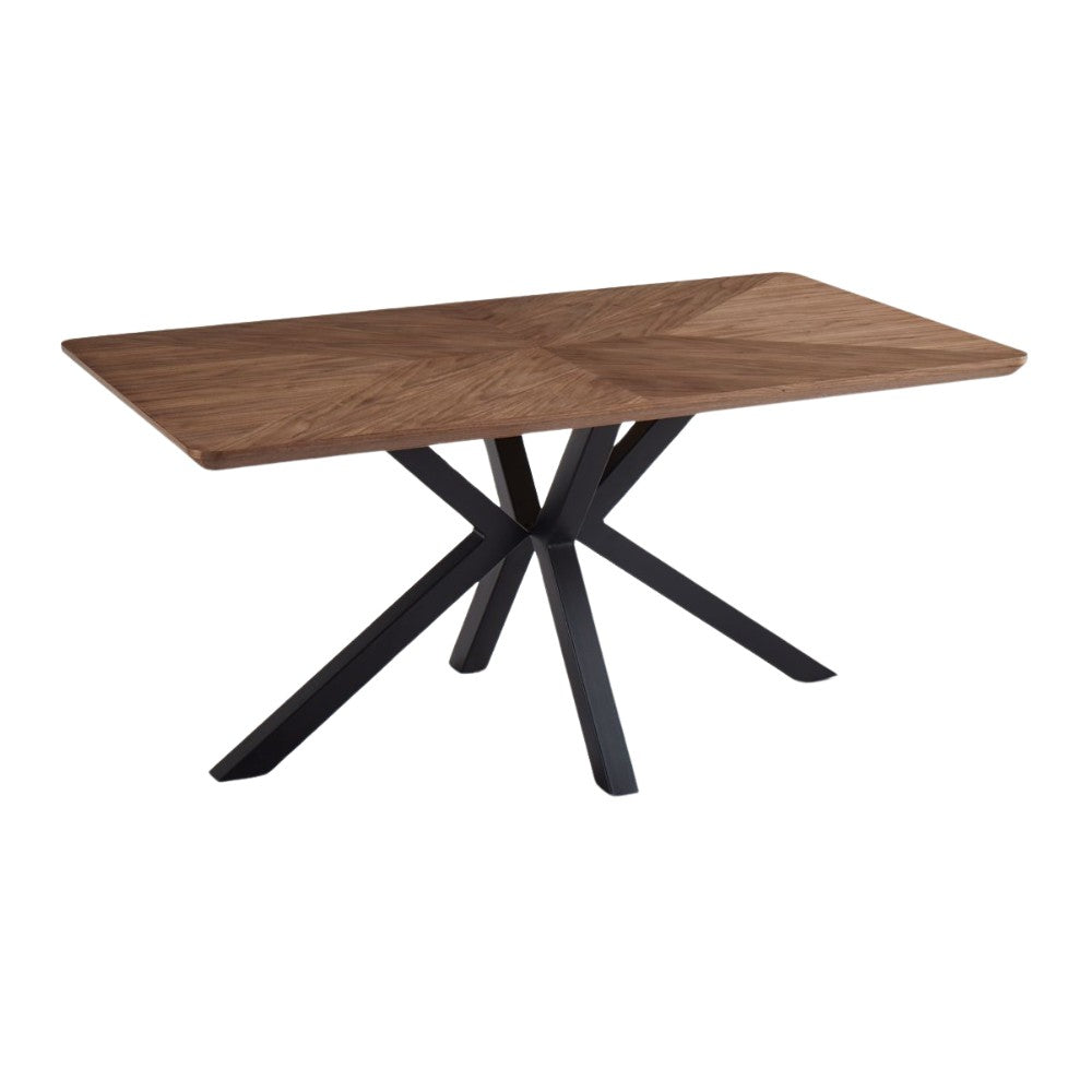 Hendrik 1.6 Metre Table Walnut with 4 Fredrik PU Chairs