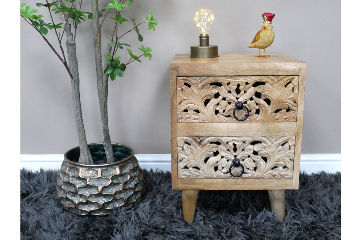 2 Drawer Bedside Cabinet