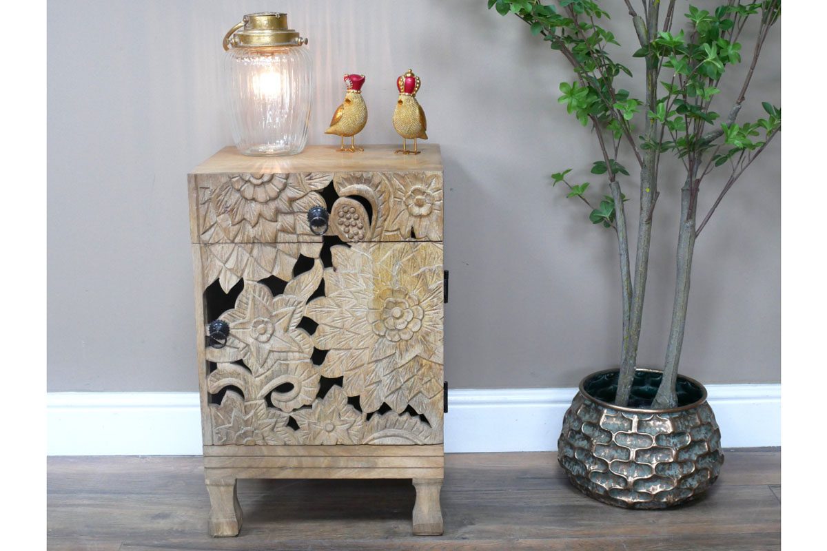 Carved Bedside