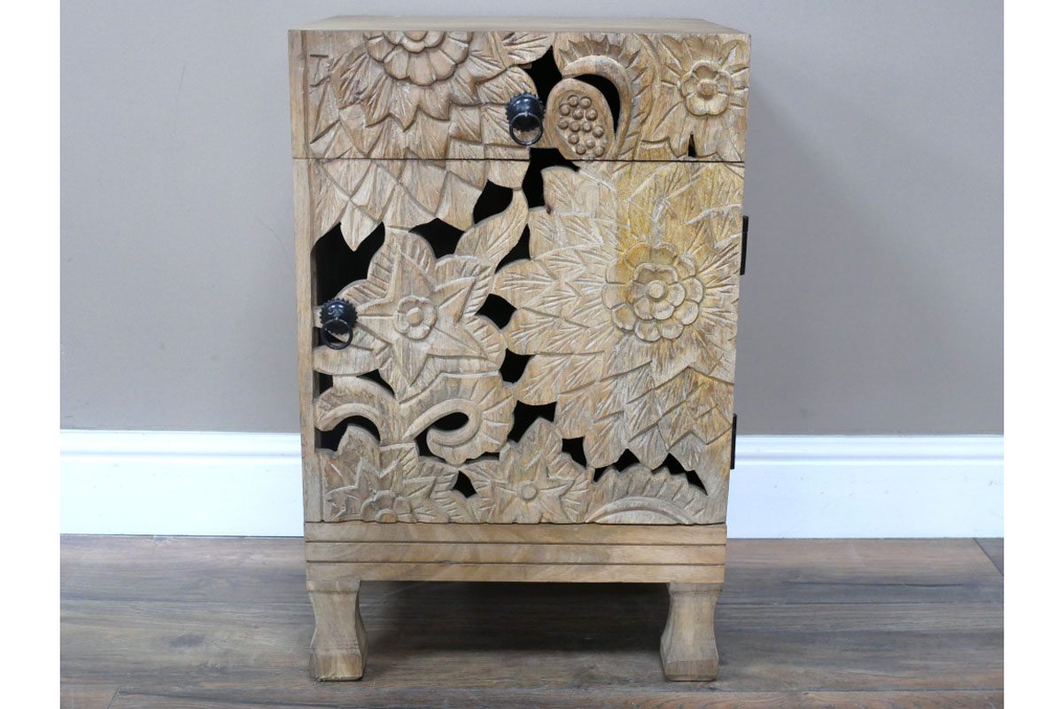 Carved Bedside