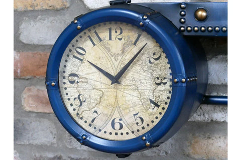 Shelf With Clock & Hooks