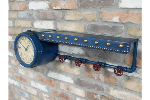 Shelf With Clock & Hooks - 10438