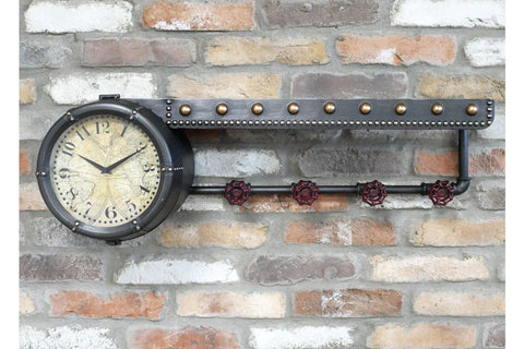 Shelf With Clock & Hooks