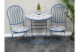 Mosaic Table & Two Chairs - Blue - 10919