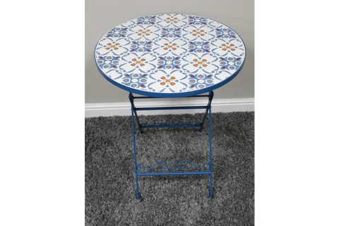 Mosaic Table & Two Chairs - Blue - 10919