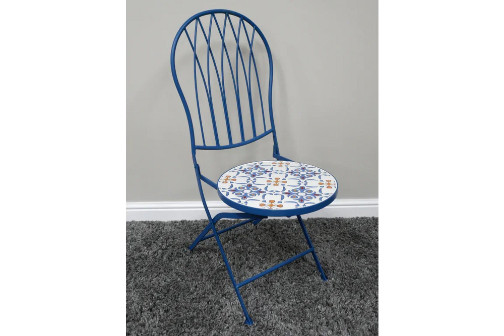Mosaic Table & Two Chairs - Blue - 10919