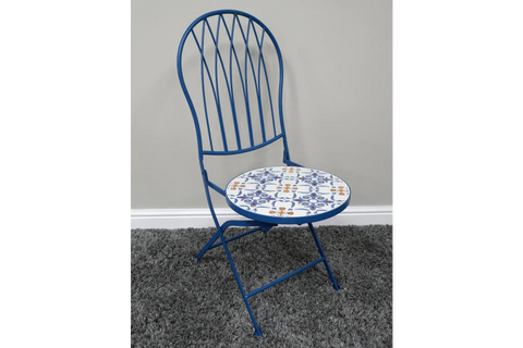 Mosaic Table & Two Chairs - Blue - 10919