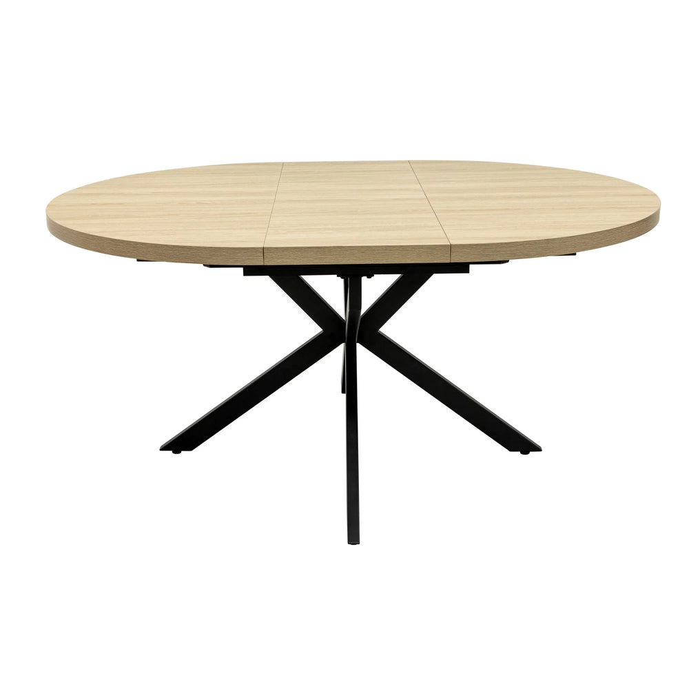 Light Oak Round Extending Dining Table - 1.2m to 1.6m Capacity