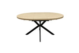 Light Oak Round Extending Dining Table - 1.2m to 1.6m Capacity