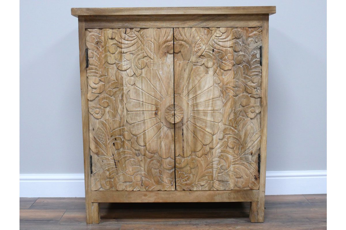 2 Door Carved Cabinet