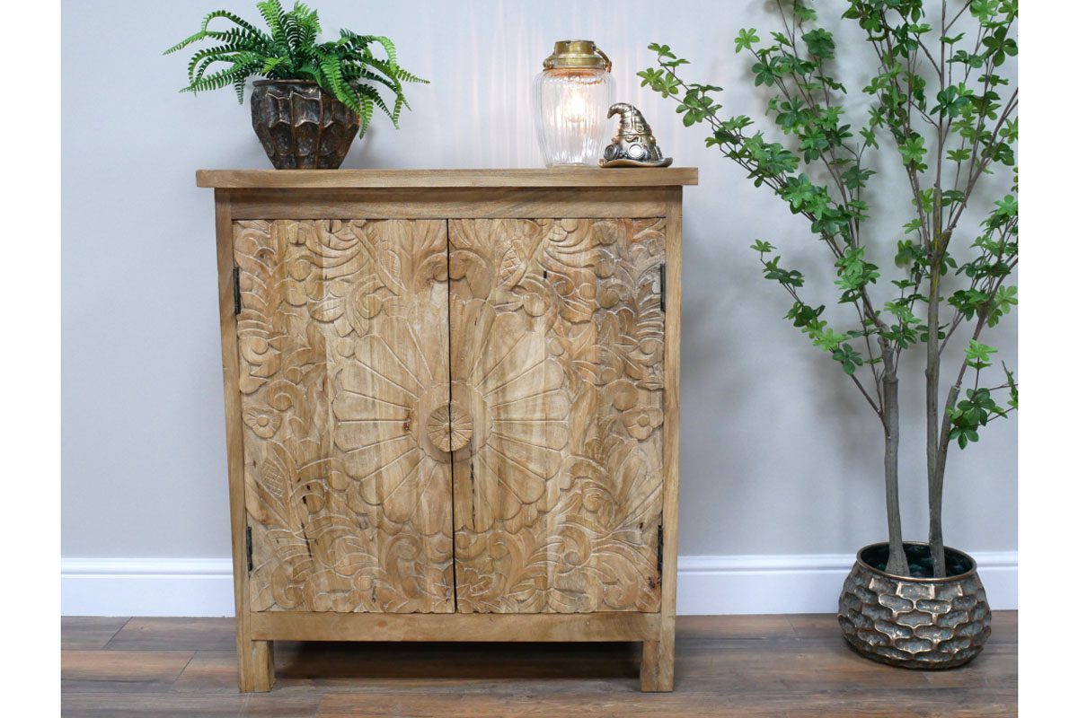 2 Door Carved Cabinet