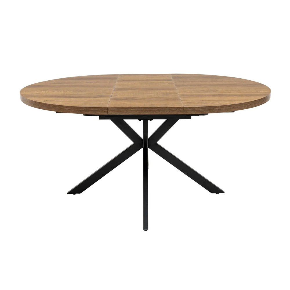 Dark Oak Round Extending Dining Table - 1.2m to 1.6m Capacity