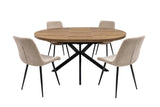 Dark Oak Round Extending Dining Table - 1.2m to 1.6m Capacity