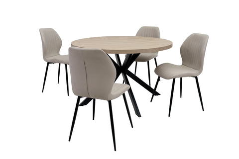 Light Oak Round Extending Dining Table - 1.2m to 1.6m Capacity