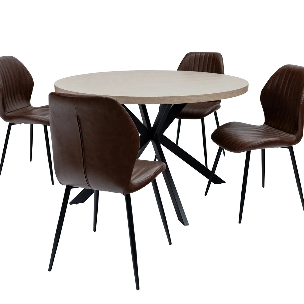 Light Oak Round Extending Dining Table - 1.2m to 1.6m Capacity