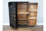 Solstice Wine Cabinet - Black iron and mango wood