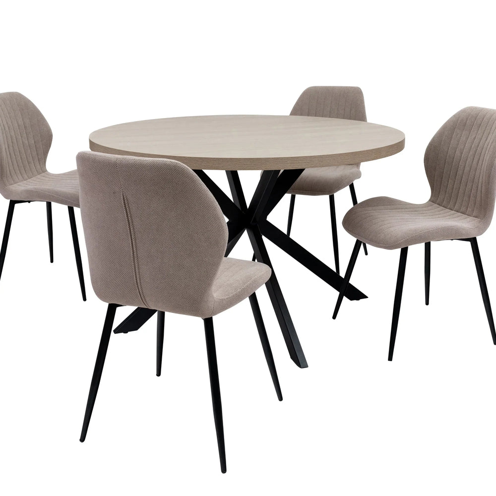 Light Oak Round Extending Dining Table - 1.2m to 1.6m Capacity