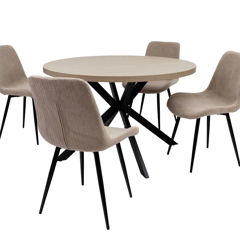 Light Oak Round Extending Dining Table - 1.2m to 1.6m Capacity