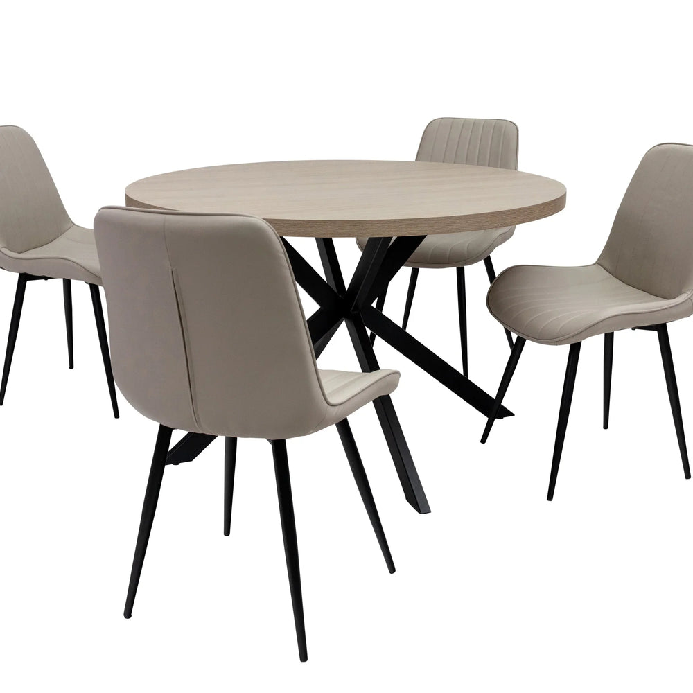 Light Oak Round Extending Dining Table - 1.2m to 1.6m Capacity