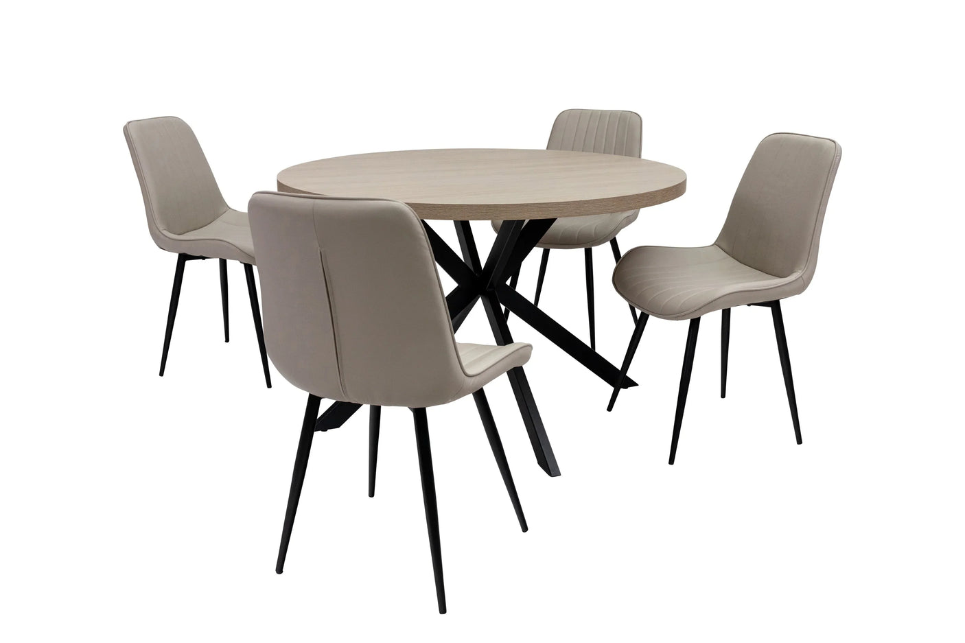 Light Oak Round Extending Dining Table - 1.2m to 1.6m Capacity
