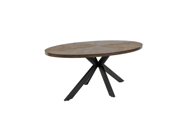 Elegant 1.8m Oval Dining Table in Dark Oak Veneer for Stylish Dining
