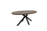 Elegant 1.8m Oval Dining Table in Dark Oak Veneer for Stylish Dining