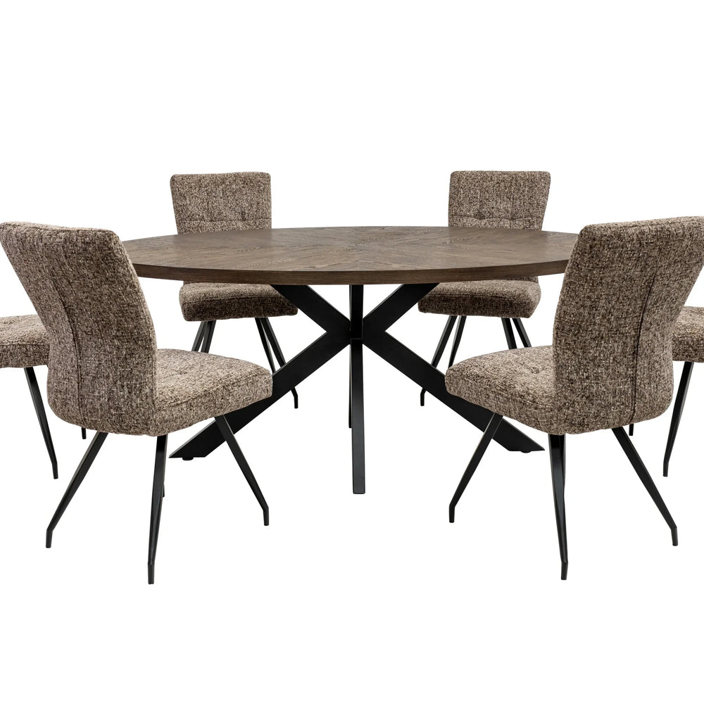 Elegant 1.8m Oval Dining Table in Dark Oak Veneer for Stylish Dining