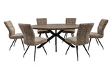 Elegant 1.8m Oval Dining Table in Dark Oak Veneer for Stylish Dining