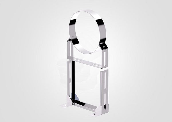 100mm adjustable wall bracket designed for versatile mounting options, featuring a sleek chrome finish.