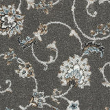 Wilton Floral Chartwell Pewter Carpet - Floral Chartwell Pewter / 4m
