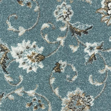 Wilton Floral Chartwell Peacock Carpet - Floral Chartwell Peacock / 4m