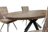 Elegant 1.8m Oval Dining Table in Dark Oak Veneer for Stylish Dining