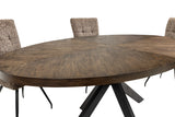 Elegant 1.8m Oval Dining Table in Dark Oak Veneer for Stylish Dining