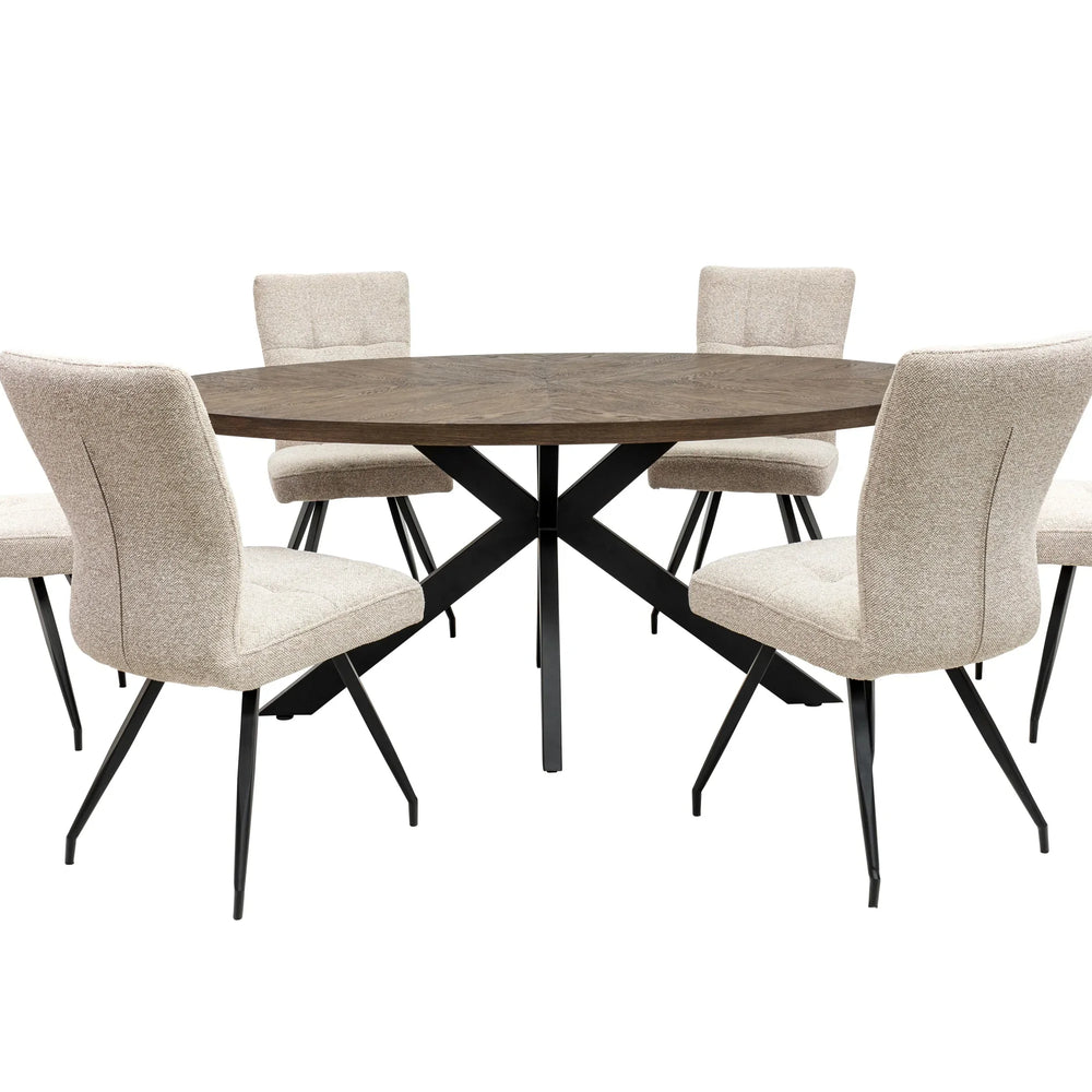 Elegant 1.8m Oval Dining Table in Dark Oak Veneer for Stylish Dining