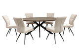 Elegant 1.8m Oval Dining Table in Dark Oak Veneer for Stylish Dining