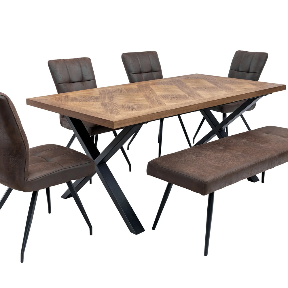 Stylish 1.8m Medium Elm Veneer Dining Table for Elegant Spaces