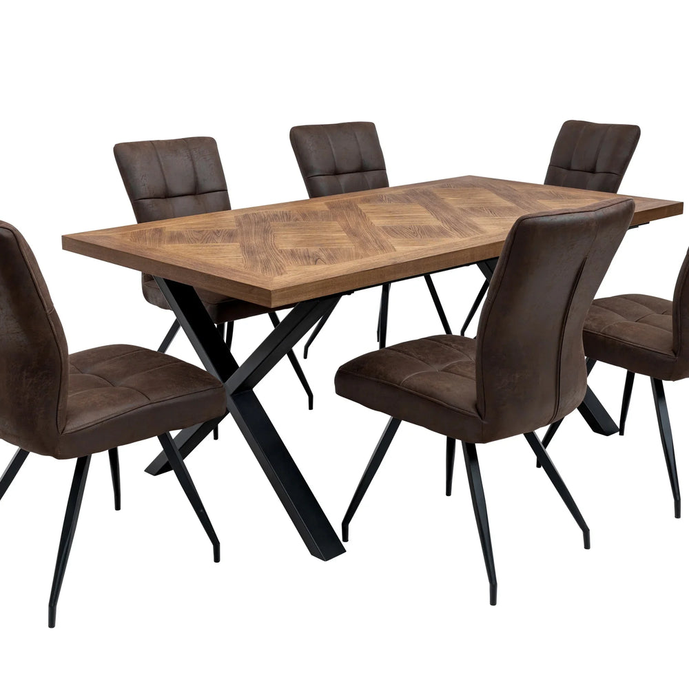 Stylish 1.8m Medium Elm Veneer Dining Table for Elegant Spaces