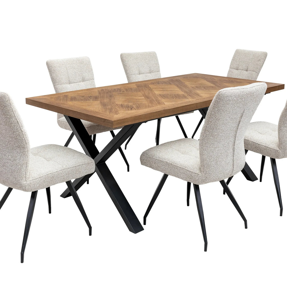 Stylish 1.8m Medium Elm Veneer Dining Table for Elegant Spaces