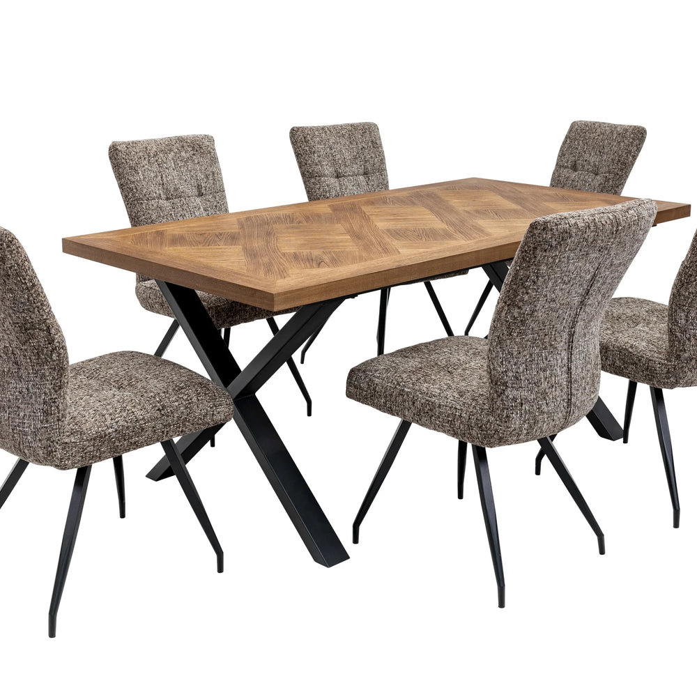 Stylish 1.8m Medium Elm Veneer Dining Table for Elegant Spaces