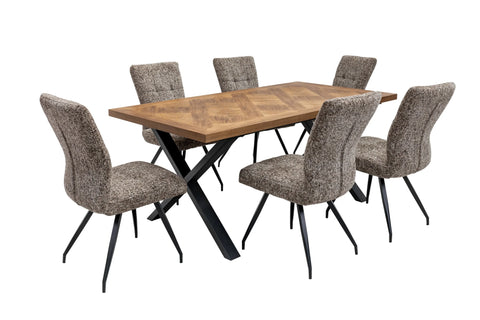 Stylish 1.8m Medium Elm Veneer Dining Table for Elegant Spaces