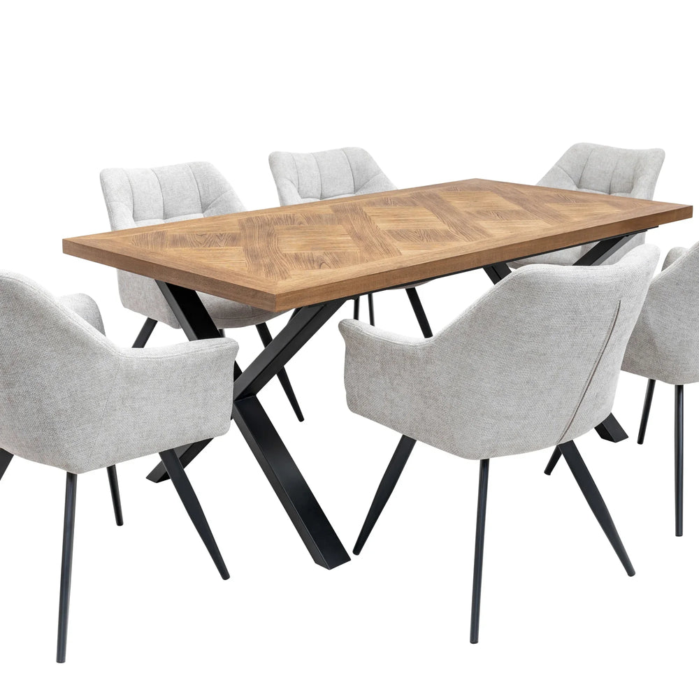 Stylish 1.8m Medium Elm Veneer Dining Table for Elegant Spaces