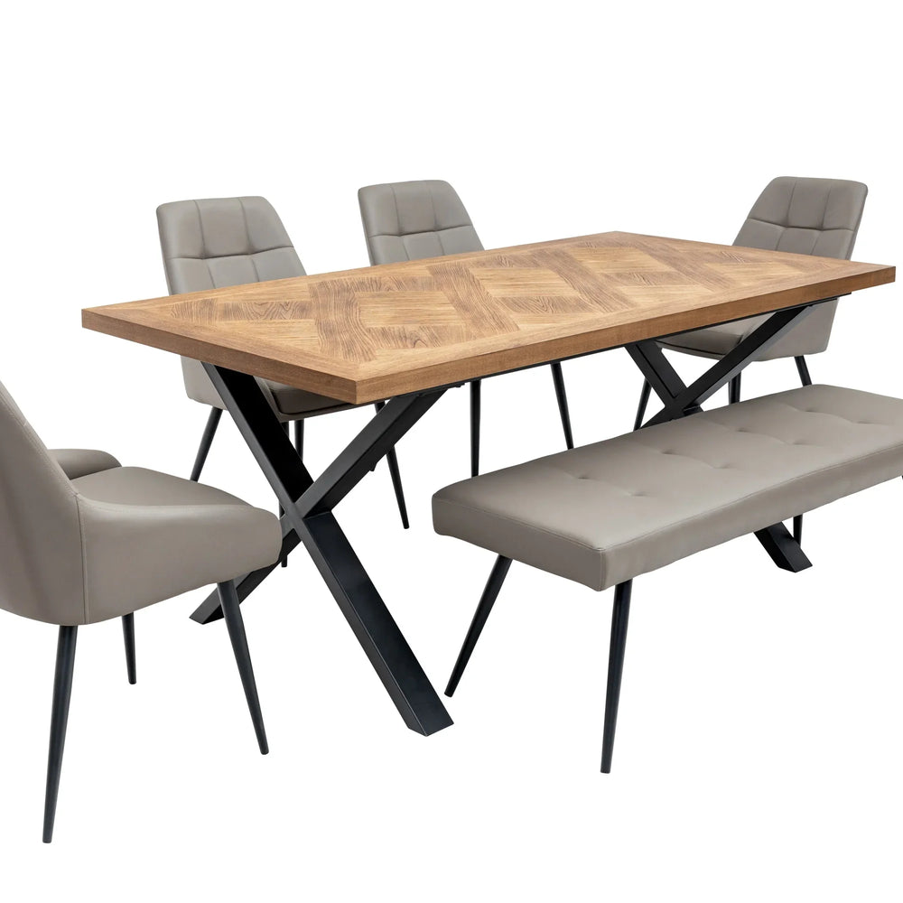 Stylish 1.8m Medium Elm Veneer Dining Table for Elegant Spaces