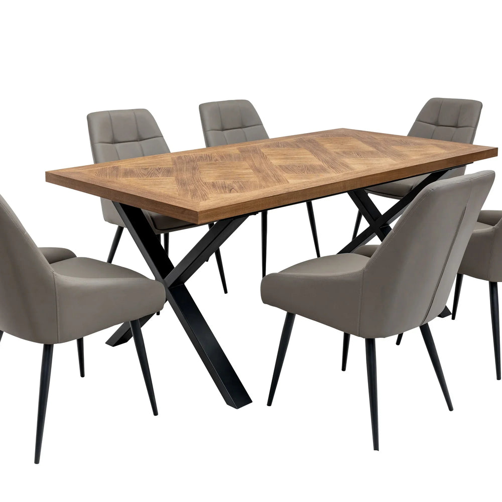 Stylish 1.8m Medium Elm Veneer Dining Table for Elegant Spaces