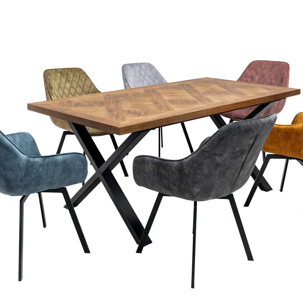 Stylish 1.8m Medium Elm Veneer Dining Table for Elegant Spaces